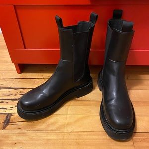 H&M black chunky sole boots
